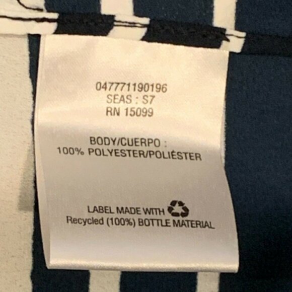 Simply Styled Sz XL Multicolor Striped Roll Tab Button Front Blouse 209F - Picture 7 of 8